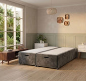 Ottoman gas lift divan bed base in velvet