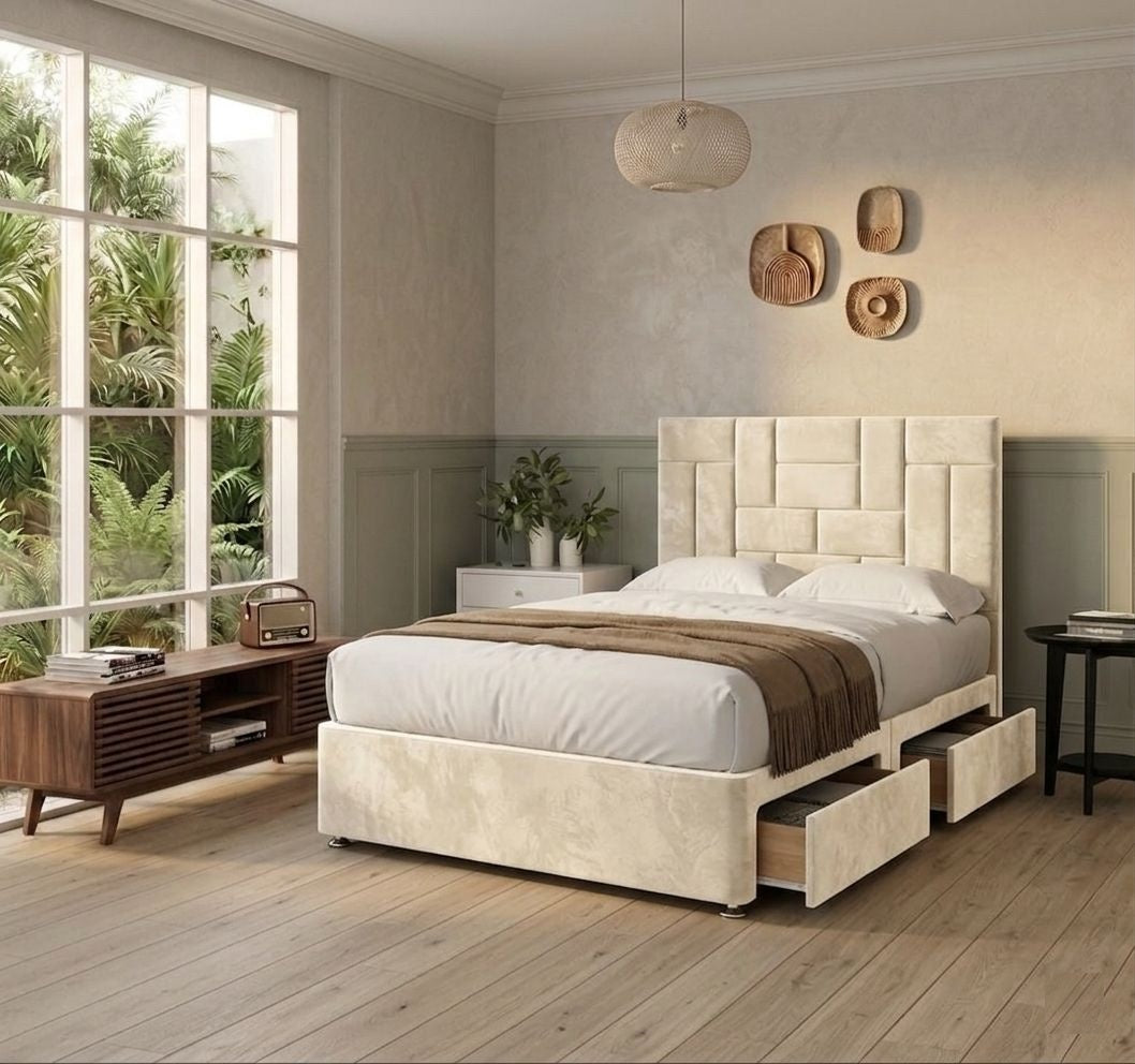 Pastelia Plush Velvet Divan Bed Frame